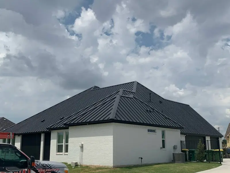A finished roof replacement by Dimensional Pro Construction