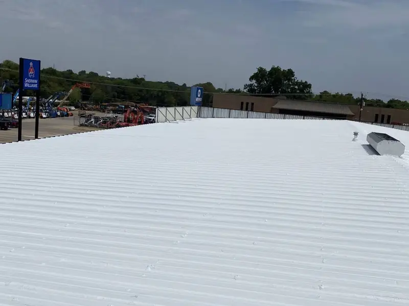 A commercial roof restored by Dimensional Pro Construction
