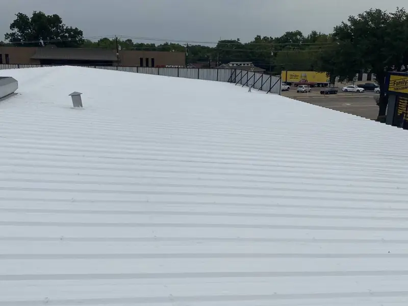 A commercial roof restored by Dimensional Pro Construction