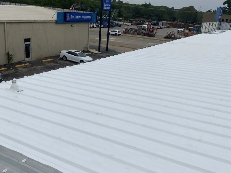 A commercial roof restored by Dimensional Pro Construction