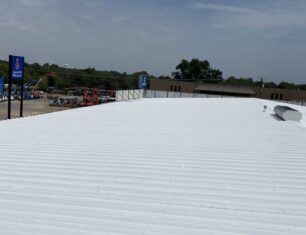 White commercial building roof
